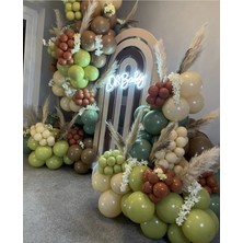 Best Parti Pastel Yanık Turuncu Karamel Sütlü Adaçayı ve Zeytin Balon Seti 70 Adet