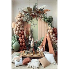 Best Parti Pastel Okaliptüs Yanık Turuncu Deniz Kumu Balon Seti 100 Adet