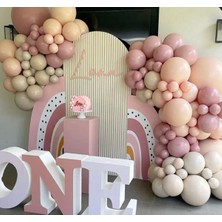 Rönesans Parti Toz Pembe Sütlü Kahve Deniz Kumu Balon Seti 70 Adet