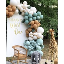 Rönesans Parti Kış Yeşili Kaamel Beyaz Balon Seti 100 Adet