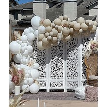 Rönesans Parti Pastel Beyaz ve Deniz Kumu Balon Seti 100 Adet