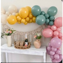 Rönesans Parti Toz Pembe-Pastel Pembe-Ada Çayı-Zerdeçal-Deniz Kumu Balon Seti 100 Adet