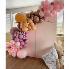 Rönesans Parti Retro Toz Pembe Sütlü Kahve Kahverengi Pastel Pembe Balon Seti 100 Adet
