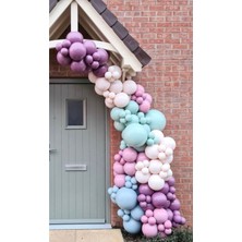 Rönesans Parti Yaban Çileği-Toz Pembe-Kış Yeşili-Somon Balon Seti 50 Adet