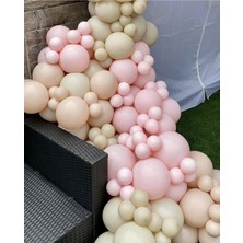 Rönesans Parti Pastel Pembe-Deniz Kumu-Somon Balon Seti 50 Adet