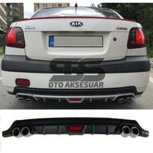 STS Oto Aksesuar Kia Rio Difüzör Arka Tampon Eki 4 Egzoz Çıkışlı Siyah Tip