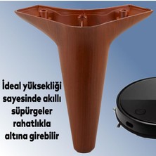 Aspen Lüks Mobilya Kanepe Sehpa TV Ünitesi Koltuk Ayağı 15 cm Kahverengi Ahşap Desenli Baza Ayak (4 ADET)