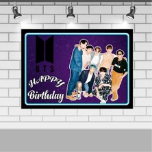 Parti Furyası Bts Kpop Parti Malzemeleri Bts Doğum Günü Afişi 100X140 cm