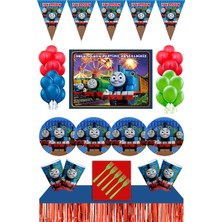 Parti Furyası Thomas ve Arkadaşları Doğum Günü Konsepti Afişli Masa Etekli 8 Kişilik Thomas ve Arkadaşları  doğum Günü Seti 