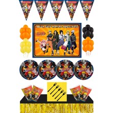 Parti Furyası Naruto Doğum Günü Konsepti Afişli 16 Kişilik Masa Etekli Naruto Doğum Günü Seti 