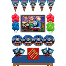 Parti Furyası Thomas ve Arkadaşları Büyük Boy 50X70 cm Afişli Doğum Günü Konsepti Afişli 8 Kişilik Thomas ve Arkadaşları Doğum Günü Seti