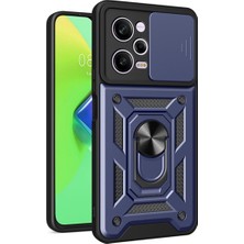 MTK Moveteck Xiaomi Poco X5 Pro 5g Uyumlu Kılıf Kamera Lens Korumalı Sürgülü Yüzüklü Armor Military Zırh Tank Kapak Tam Kaplar