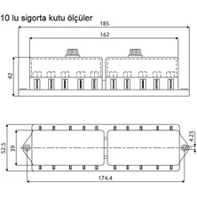 Aksa Standart Bıçak Sigorta Kutusu Sigortalık Yuva Aksa 10 Port