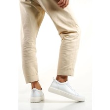 Mubiano M3-B Beyaz Hakiki Deri Erkek Spor Ayakkabı & Sneaker