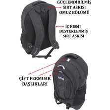 Case Club Los Angeles Polo Club 17,3 Laptop Sırt Çantası Yarım Dağcı Suya Dayanıklı Yüzey
