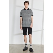 ALTINYILDIZ CLASSICS Erkek Siyah Comfort Fit Rahat Kesim Polo Yaka Jakarlı Tişört