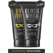 Dr. Ea Soyulabilir Siyah Maske ve Soyulabilir Altın Maske 2'li Özel Set 75 ml