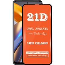 Kzy Xiaomi Redmi Poco M5S Tam Kaplayan 21D Temperli Ekran Koruyucu Cam