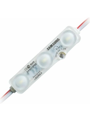 Dora Led Samsung 3'lü Led Modül 12 Volt Kırmızı -10 Adet