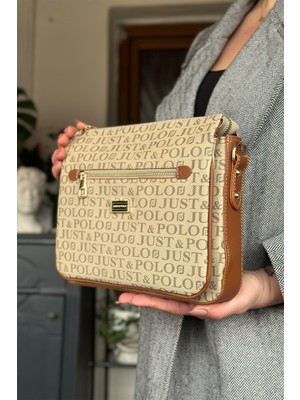 Just Polo Kum Taba Renk 5 Bölmeli Kadın Omuz Çantası 29CM 20 cm 10 cm 2068-LB