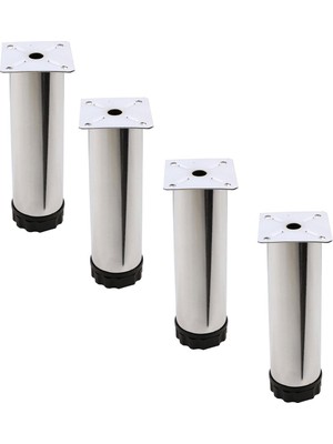 Nzb Mobilya Kanepe Baza Koltuk Metal Destek Ayağı Ayarlanabilir Krom Ayak 15 Cm (4 Adet)