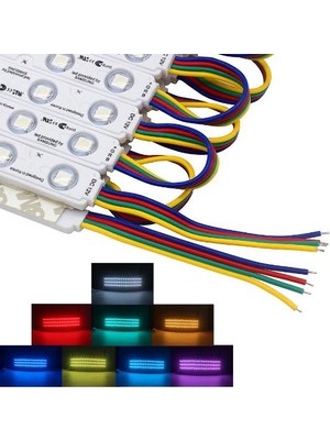 Dora Led 3'lü Samsung Rgb Modül Led 12 Volt 0.72 Watt -10 Adet