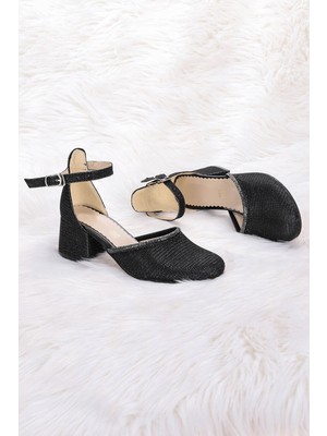 Kiko Kids 771 Çupra Taşlı Kız Çocuk 5 cm Topuklu Sandalet Ayakkabı