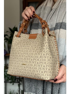 Just Polo 4 Bölmeli Pamuk Dokuma Uzun Askılı Örgülü Kadın Omuz Çantası 2180