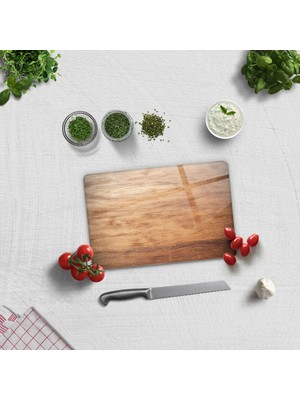 Decorita Ahşap Görünümlü | Cam Kesme Tahtası - Cam Kesme Tablası |20cm x 30cm