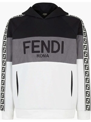 Fendi Panelled Logo-Embossed Hoodie