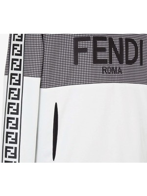 Fendi Panelled Logo-Embossed Hoodie