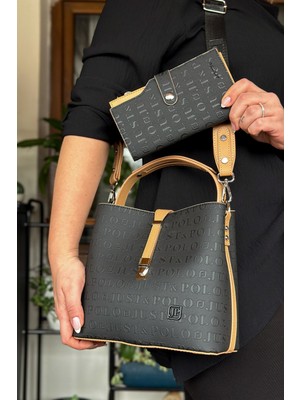 Just Polo Pamuk Dokuma Uzun Askılı 4 Bölmeli Kadın Çapraz Omuz ve El Çantası 22CM-20CM-9CM LB-4002