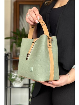 Just Polo Pamuk Dokuma Uzun Askılı 4 Bölmeli Kadın Çapraz Omuz ve El Çantası 22CM-20CM-9CM LB-4002