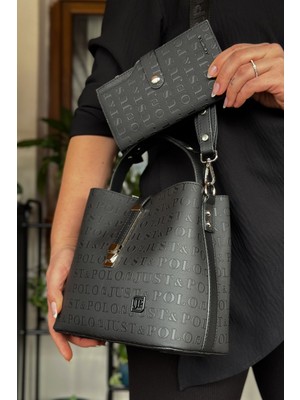 Just Polo Pamuk Dokuma Uzun Askılı 4 Bölmeli Kadın Çapraz Omuz ve El Çantası 22CM-20CM-9CM LB-4002