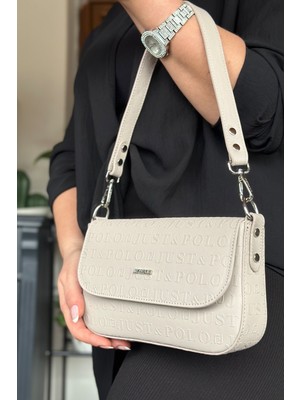 Just Polo Günlük Kullanıma Uygun 5 Bölmeli Şık Kadın Omuz Çantası 23CM-14CM 4090-GD
