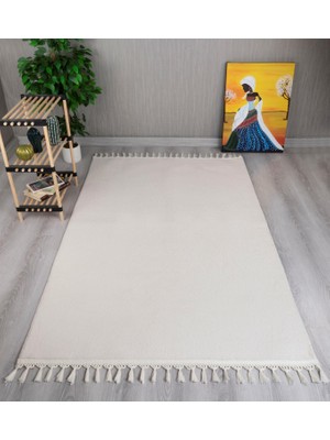 My Evilla Modern Dekoratif   Örgü Saçaklı Simirna  Peluş  Halı Yolluk