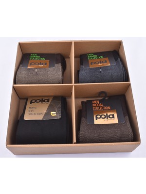 Pola 2023-36  Bambu Modal- 4 Lü  Çorap Set/karışık  Renk/40-44