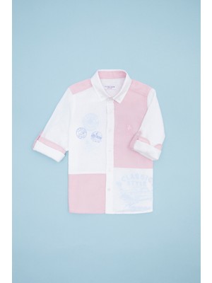 U.S. Polo Assn. Erkek Çocuk Pudra Desenli Gömlek 50247897-VR042