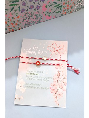 New Obsessions Baba Marta Marteniçka Kırmızı Beyaz İp Fimo Şans Bileklik 2'li Set