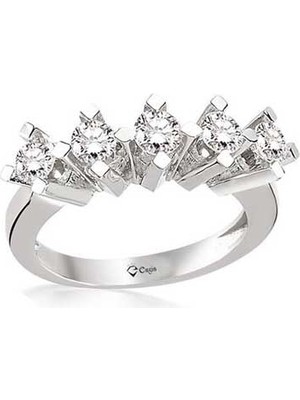 Engingold 14 Ayar Altın Beştaş Yüzük