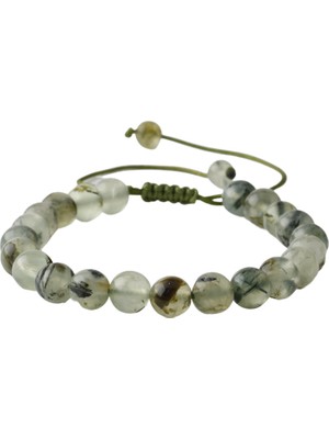 Osmanlı Doğal Taş Prehnit 8 mm Merdiven Kapama Doğal Taş Bileklik