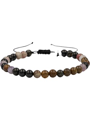 Osmanlı Doğal Taş Renkli Turmalin 6 mm Merdiven Kapama Doğal Taş Bileklik