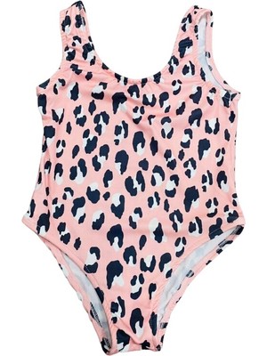 Soft and Baby Kız Çocuk Mayo Leopar-Flamingo Desenli