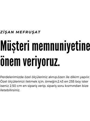 Zişan Mefruşat Krem Renk Saten Güneşlik Perde Yıkanabilir