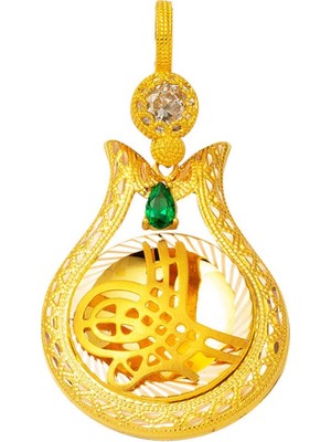 Bilezikci 14 Ayar Tuğralı Zincirsiz Altın Kolye Ucu