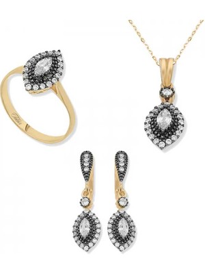 Stil Love Gümüş Elmas Montür Mekik Bayan Set
