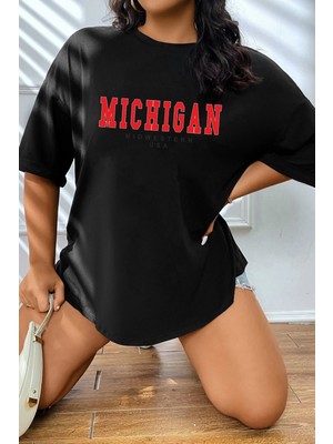 Trendypassion Unisex Michigan Baskılı T-Shirt