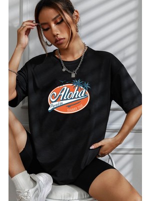 Trendypassion Unisex Aloha Baskılı T-Shirt