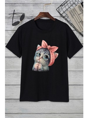 Trendypassion Unisex Sevimli Kedi Tasarım Tshirt