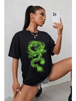 Trendypassion Unisex Chinese Dragon Baskılı T-Shirt